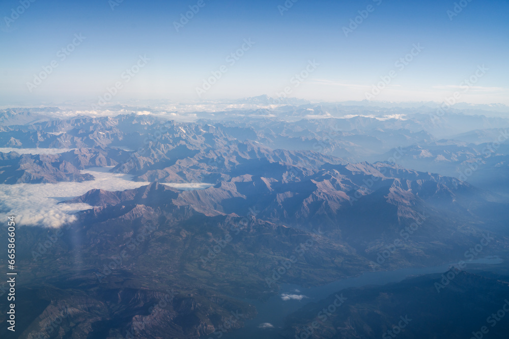 Aerial view of the French Alps