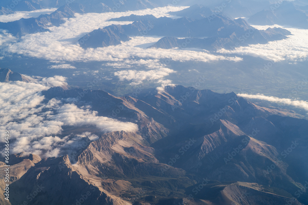 Aerial view of the French Alps