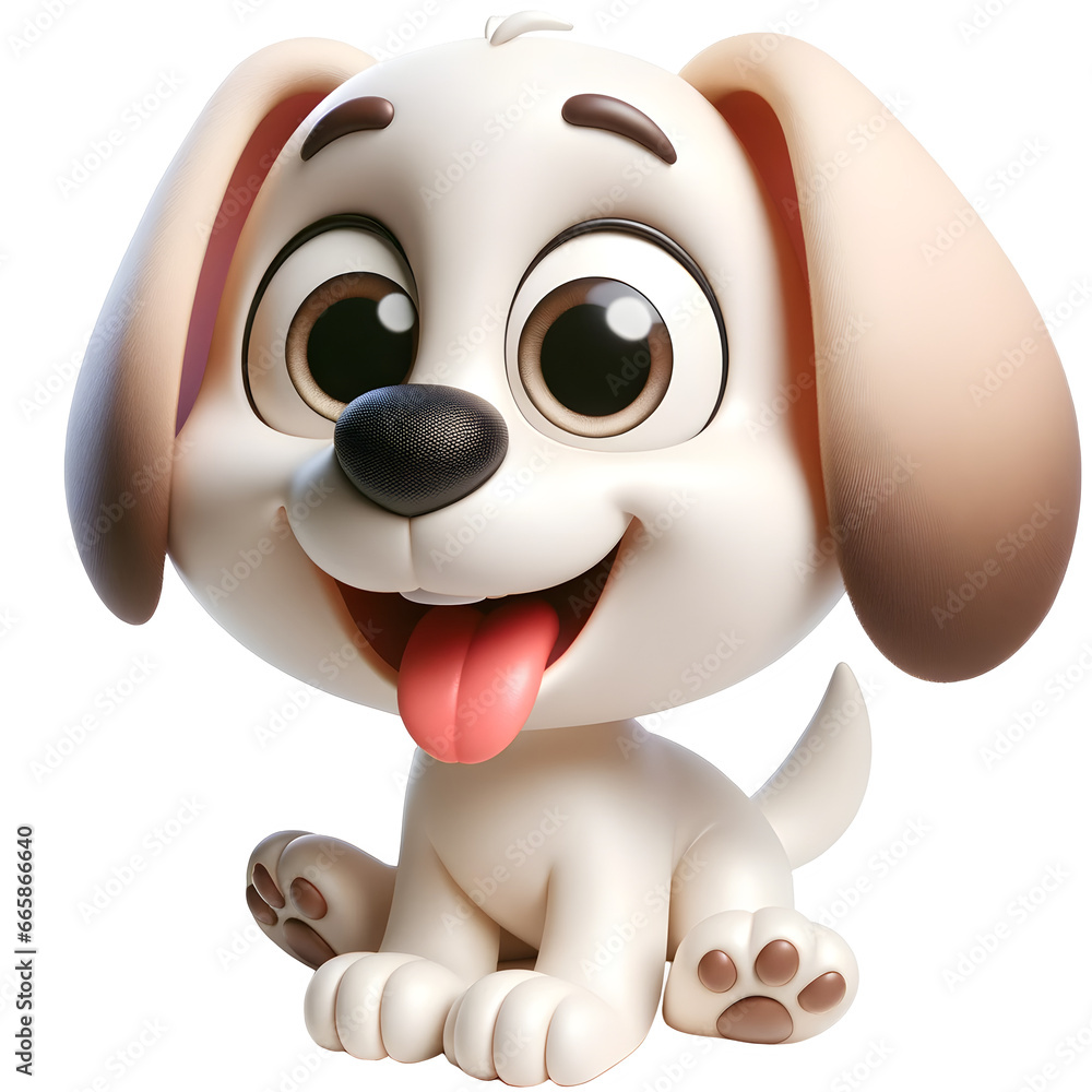 3D Animated Cheerful Dog with Floppy Ears 3D Animated Cheerful Dog with Floppy Ears