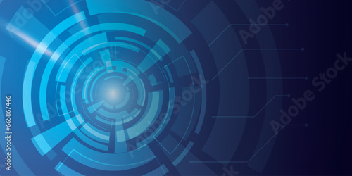 modern futuristic tech blue background with circles target