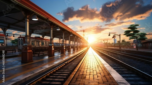A train station platform, a journey in progress.cool wallpaper	 photo