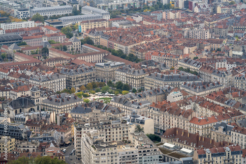 View of Grenoble from the heights of the Bastille. France