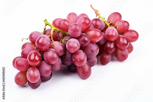 Red grapes isolated on white background. Generative AI