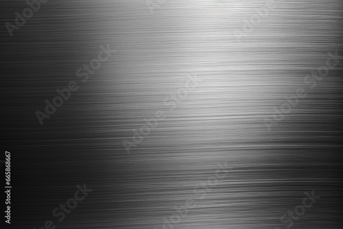 Background of a wide metal plate with a fine brushed texture. Generative AI