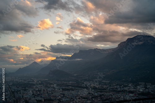 View of Grenoble from the heights of the Bastille. France © skazar