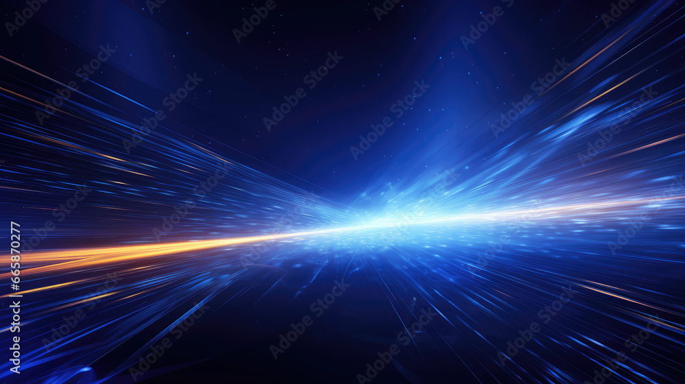 Dark blue background with glowing lines, ray tracing Dark blue background with glowing lines, ray tracing