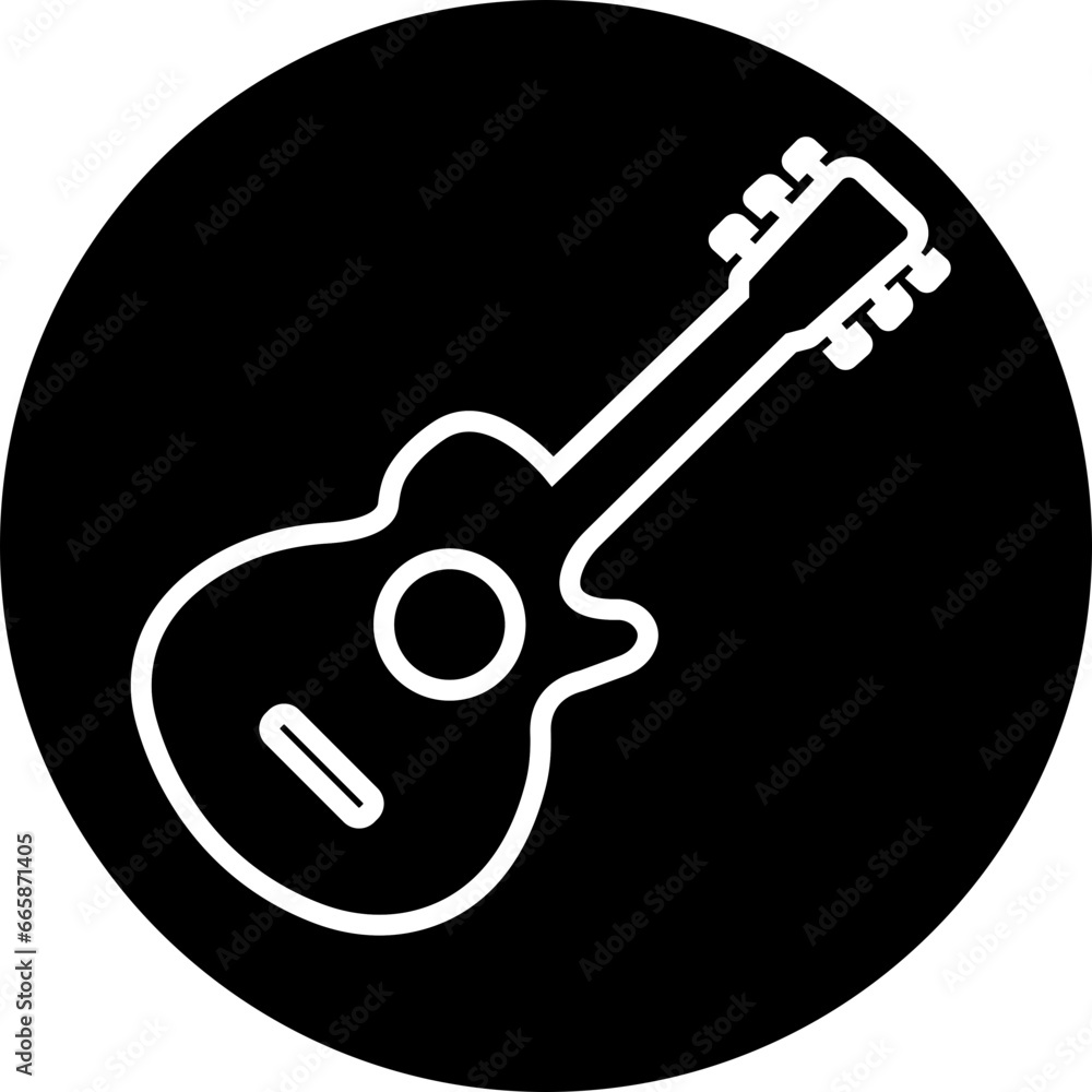 Black and white Guitar icon. Acoustic musical instrument sign Isolated on Transparent background. Music symbol Modern, simple line icon for web site or mobile app with editable stock. Black and white Guitar icon. Acoustic musical instrument sign Isolated on Transparent background. Music symbol Modern, simple line icon for web site or mobile app with editable stock.