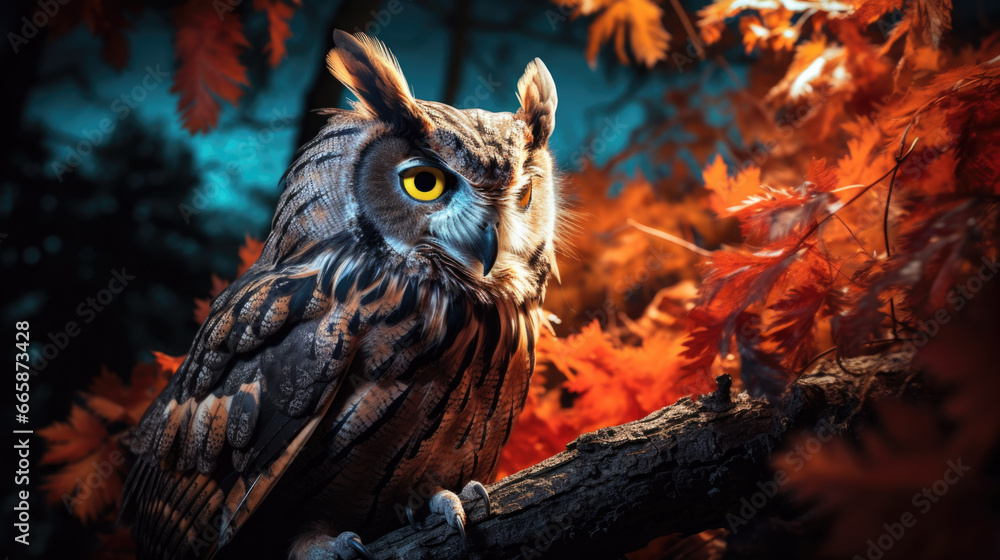 An owl sits on a branch An owl sits on a branch