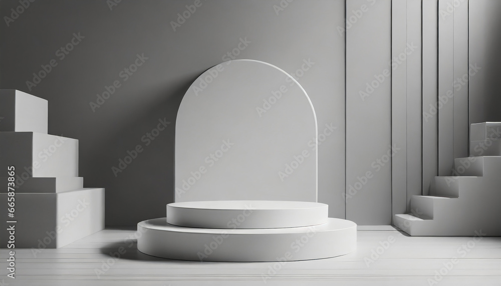 Fototapeta premium Abstract white product display podium for product presentation