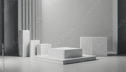 Abstract white product display podium for product presentation © Donald