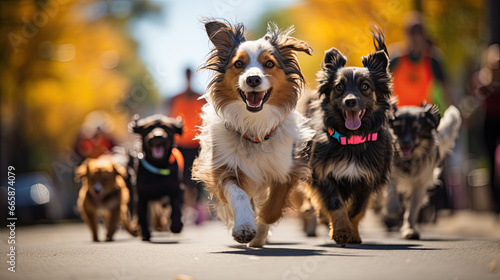 Running dogs in a marathon © jr-art
