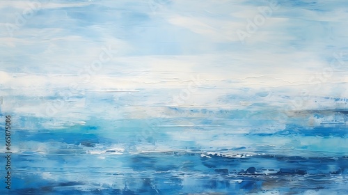 Valokuva blue ocean white sky boat floating misty daze thick layers rhythms vast expansiv