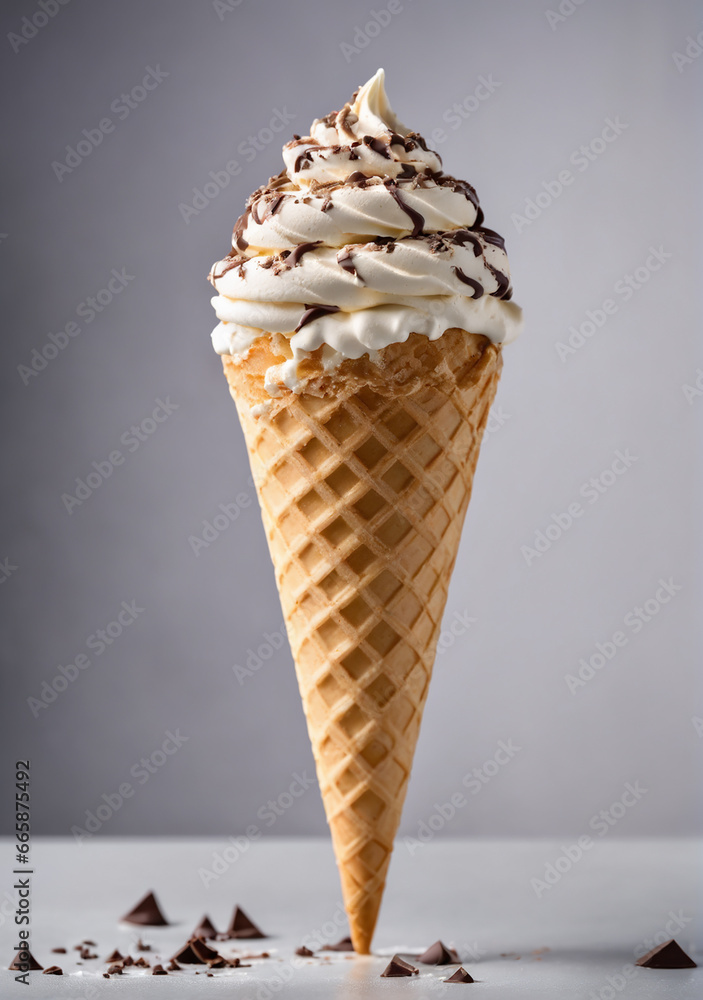 Ice cream cone on a gray background Ice cream cone on a gray background
