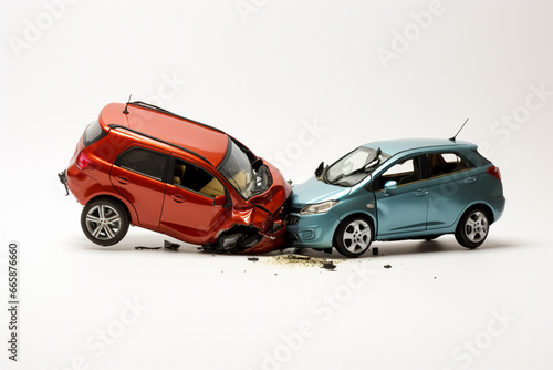 車のミニチュアによる交通事故のイメージ