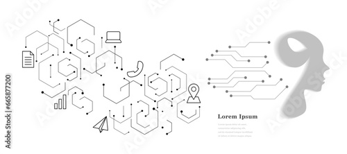 幾何学 AI 人工知能 回路 科学 ビジネス 背景