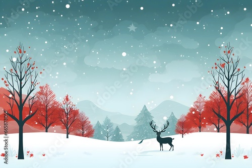 christmas background minimalist illustration - AI Generated