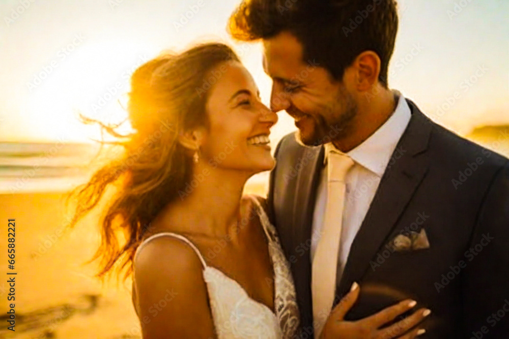 A couple spending their golden time by the sea. A couple spending their golden time by the sea.