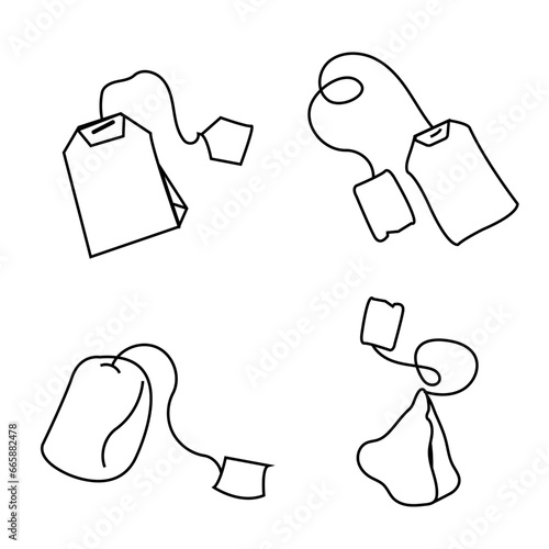 Tea Bags Vector Set - Set of Four