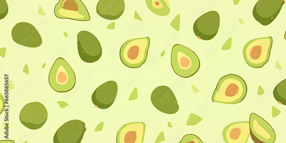 Anime avocado background backdrop ripe fruit avocados banner illustration, generated ai Anime avocado background backdrop ripe fruit avocados banner illustration, generated ai