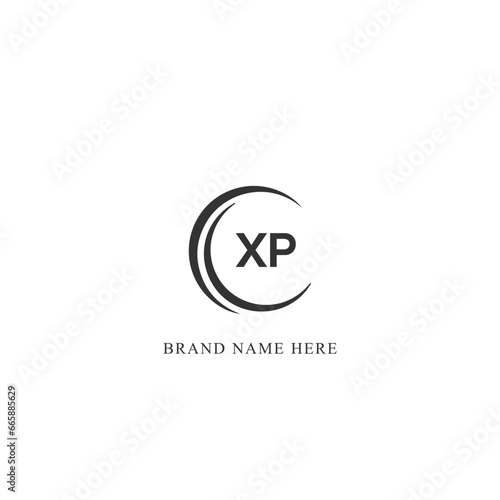 XP logo. X P design. White XP letter. XP, X P letter logo design. Initial letter XP linked circle uppercase monogram logo.