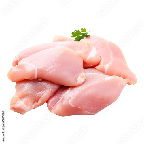 raw chicken meat isolated on transparent background Remove png, Clipping Path