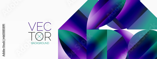 Serene gradient template. Circles and triangles mingle in minimalist perfection. Gentle fusion of forms and hues creates balanced yet captivating backdrop, embodying modern sophistication