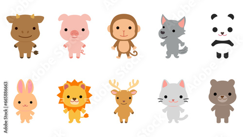 Fototapeta Naklejka Na Ścianę i Meble -  Cute animal silhouette illustration. Animal day, wild animal. Vector Illustration.