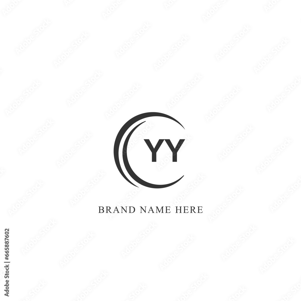 YY logo. Y Y design. White YY letter. YY, Y Y letter logo design. Initial letter YY linked circle uppercase monogram logo.