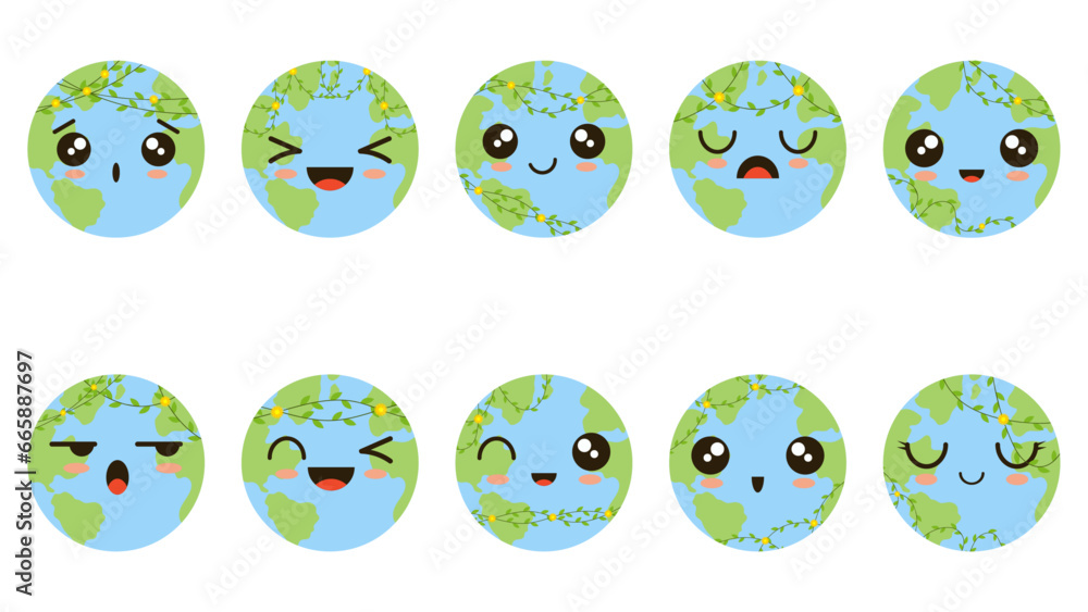 Cute Planet Earth Cartoon Illustration Cute Planet Earth Cartoon Illustration