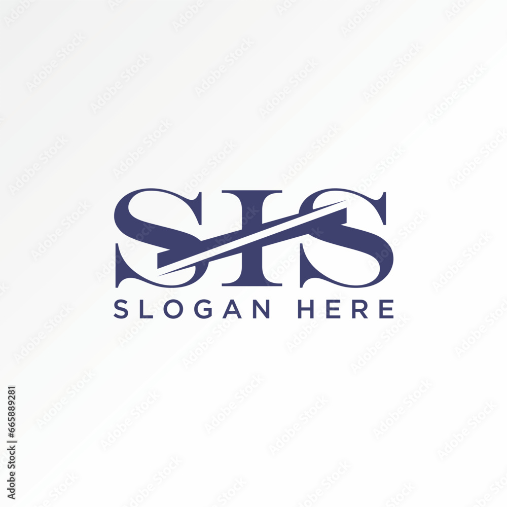 Logo design graphic concept creative abstract premium vector sign stock unique letter initial SIS font serif on cutting Related to monogram typography