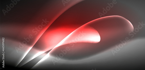 Neon-lit waves surge across background, mesmerizing dance of luminescence and motion. Dynamic backdrop captures essence of energy and modern aesthetics