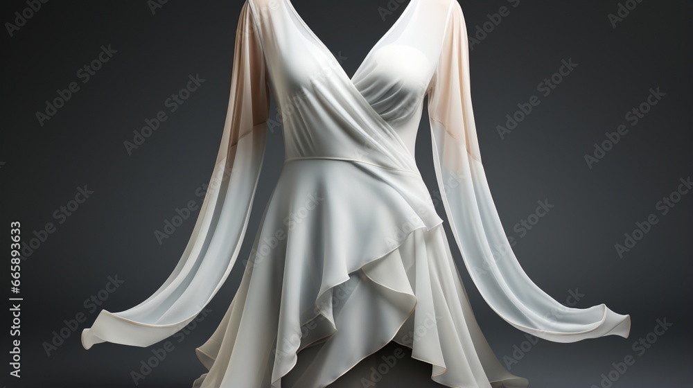 a sleek and elegant silk tunic with a transparent background in PNG format.