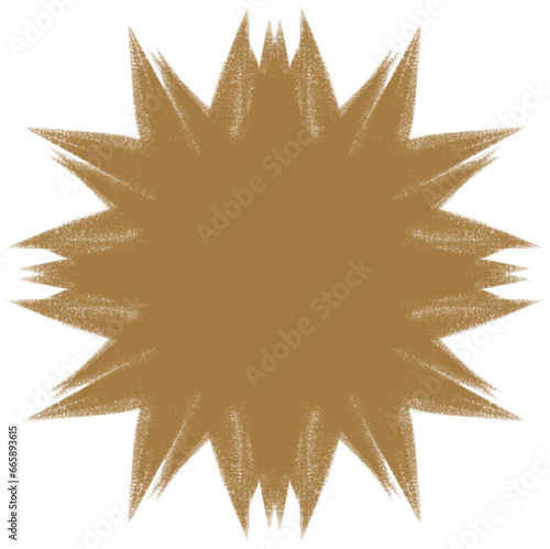 Brown Spiked Abstract Shape Coal Brush