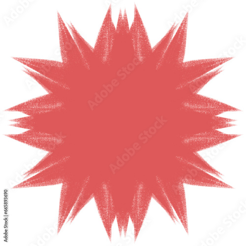 Red Spiked Abstract Shape Coal Brush photo