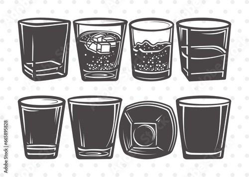 Shot Glass Clipart SVG Cut File | Tequila Svg | Drink Glass Bundle | Eps | Dxf | Png