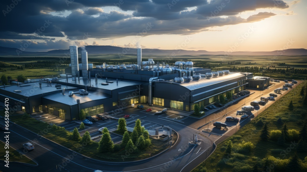 Fototapeta premium Captivating Cityscapes: Exploring Urban Charm and Vibrant Skyline Panoramas, generative AI