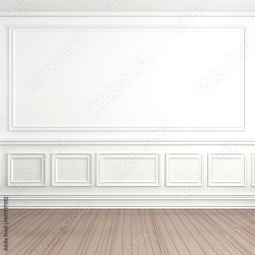 wainscoting empty white wall interior photo