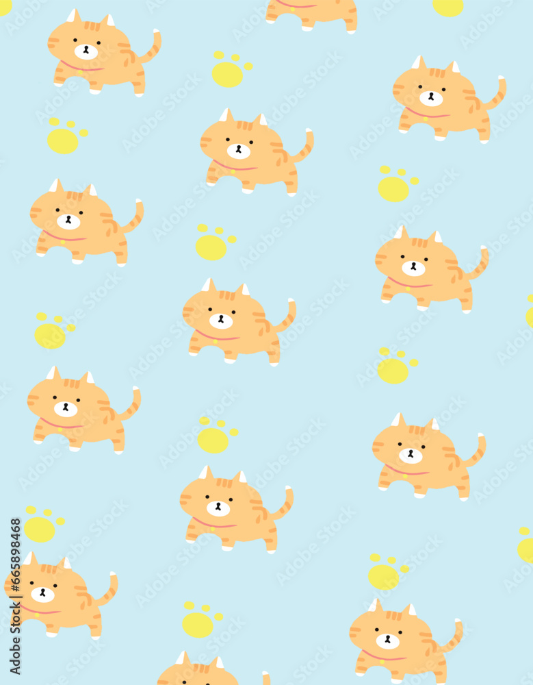 Little Ginger cat for pattern cartoon style. Little Ginger cat for pattern cartoon style.
