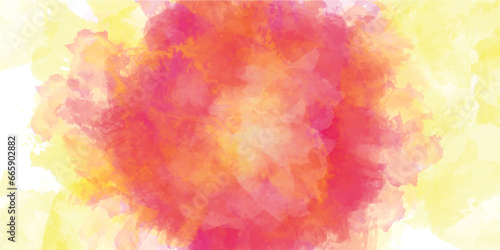Neon pink and purple yellow ink star watercolor background. Grunge light sky pink, purple and yellow shades aquarelle background.