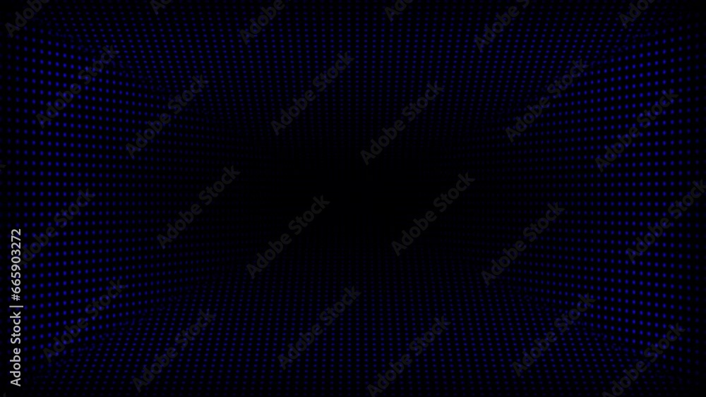 Abstract technology dark background. Moving dots and grid background for logo intro