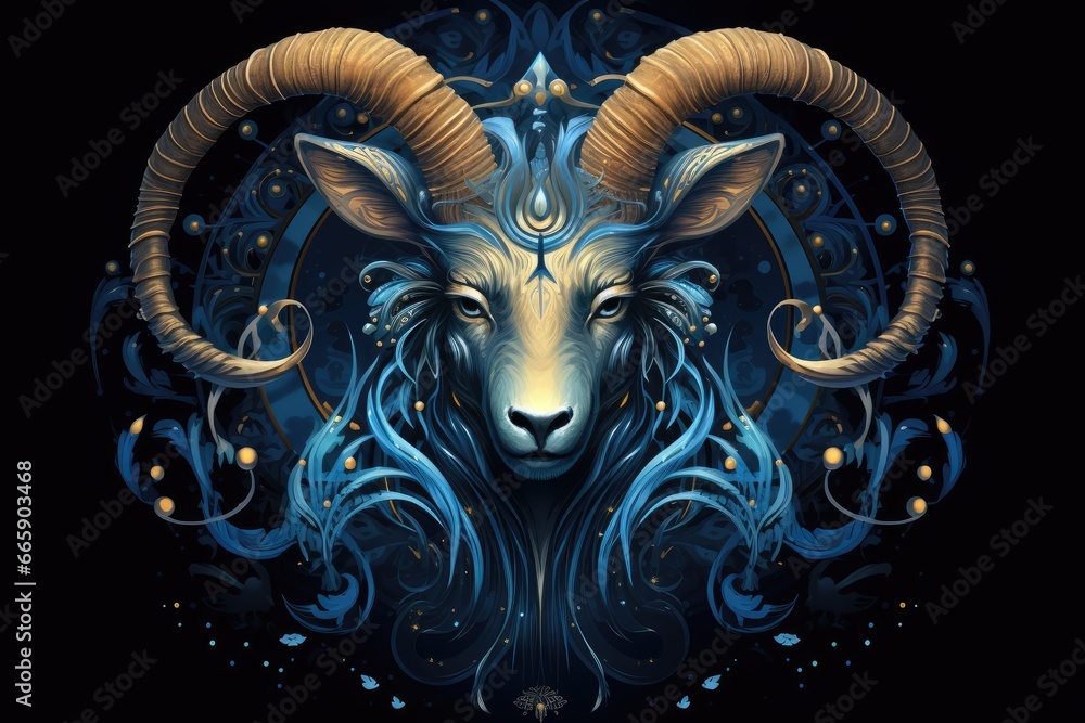 Zodiac Capricorn Symbol Capricorn Sea-Goat Capricorn is the most stubborn sign - obrazy, fototapety, plakaty 