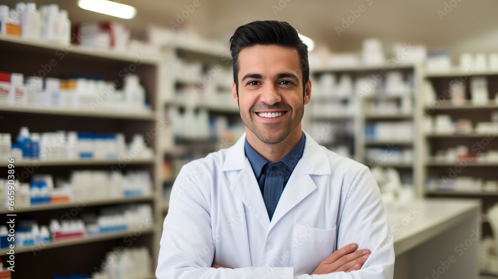 Male Pharmacist in a Pharmacy Male Pharmacist in a Pharmacy