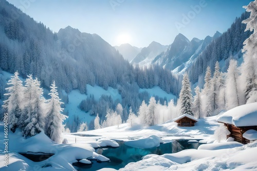 winter landscape in the mountains