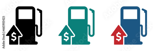Gas price increase vector icons concepts