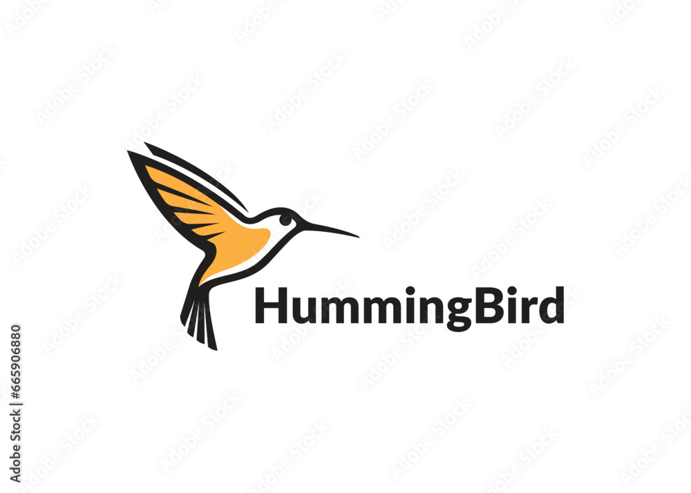 Obraz premium hummingbird logo design vector illustration