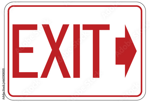 Arrow sign for emergency evacuation