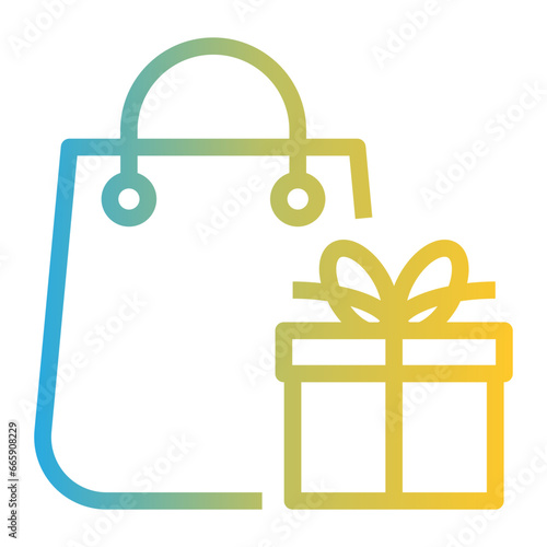 shopping bag icon on gradient style