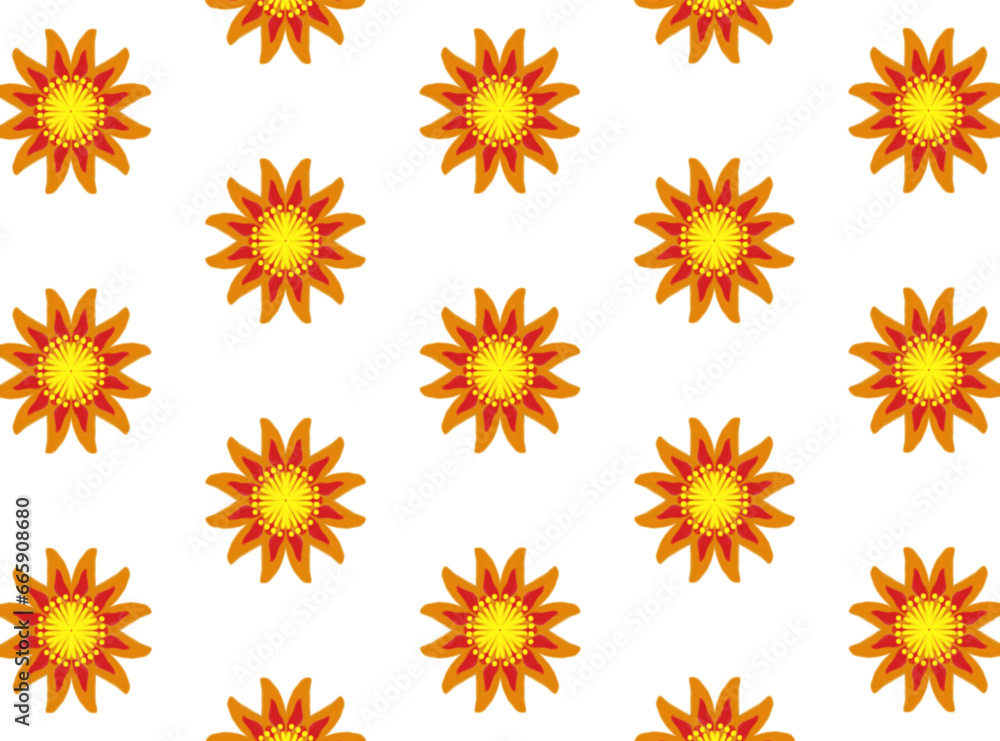 Sun flower Orange seamless pattern