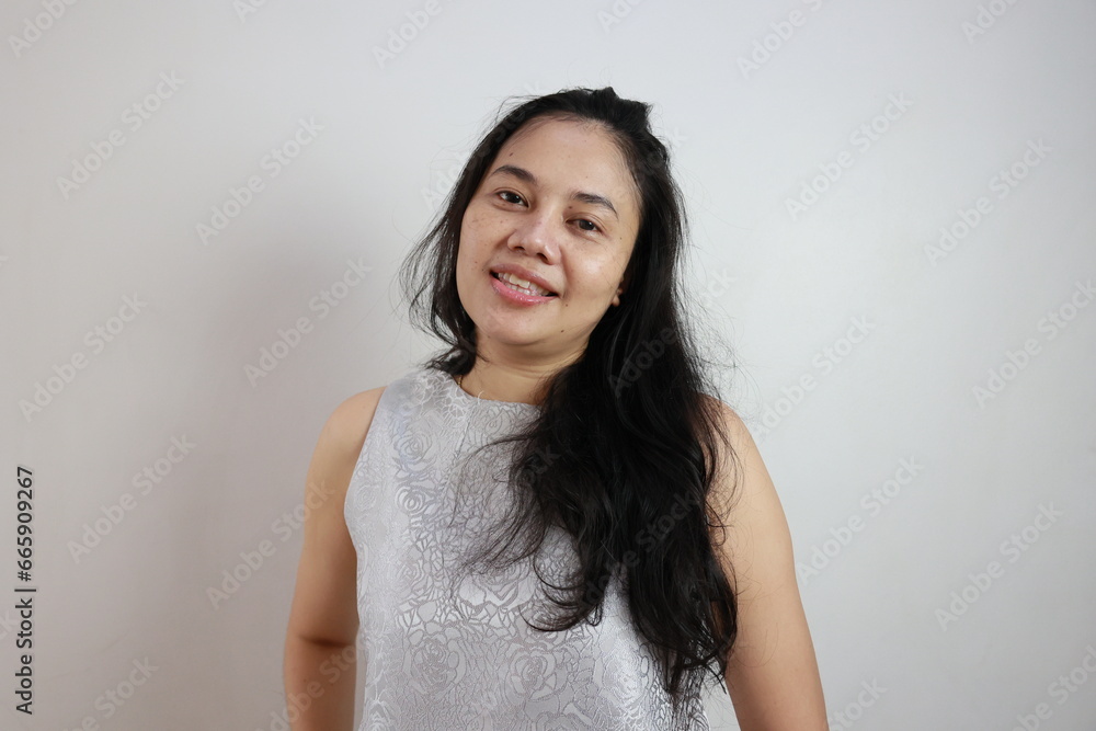 portrait of a person, woman on gray background portrait of a person, woman on gray background