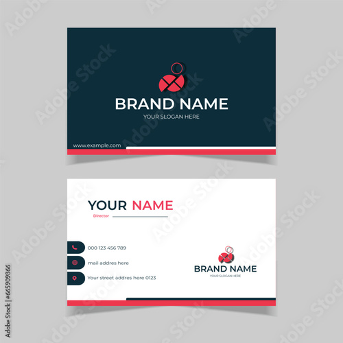 elegant modern business card design template black and red